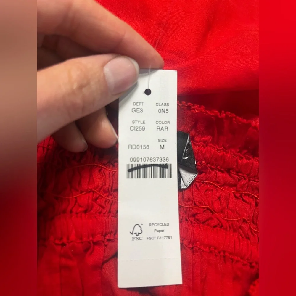 J. Crew Red Strapless Midi Dress - Picture 7 of 8